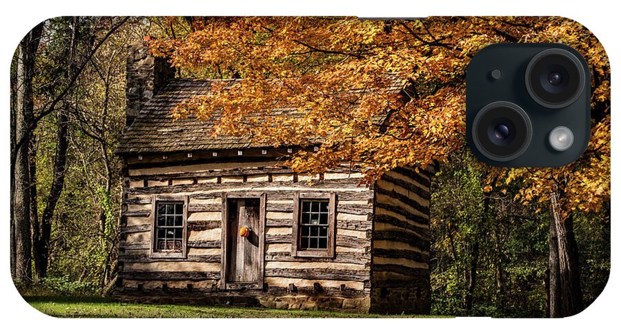 Fall iPhone Case featuring the photograph Log Cabin--Fall by Don Johnson