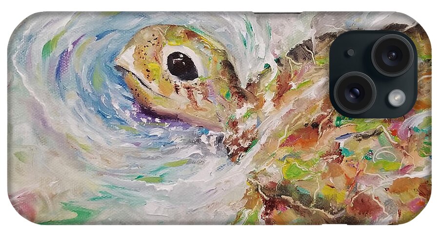Turtle iPhone Case featuring the painting Loggerhead Lift by Judith Rhue