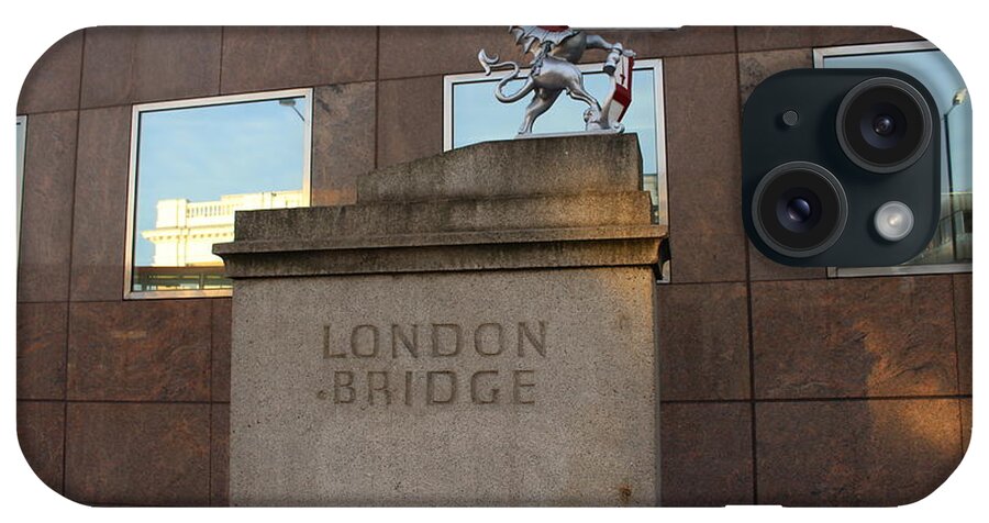 Bridge iPhone Case featuring the photograph London Bridge Sign by Laura Smith