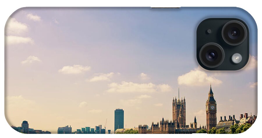 Clock Tower iPhone Case featuring the photograph London Landmarks, Big Ben And House Of by Zodebala