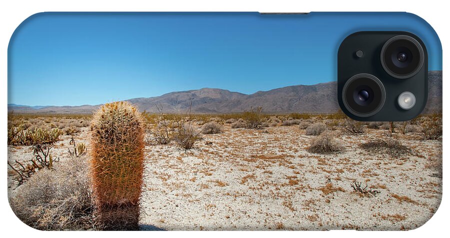 Anza-borrego Desert State Park iPhone Case featuring the photograph Lone Barrel Cactus by Mark Duehmig