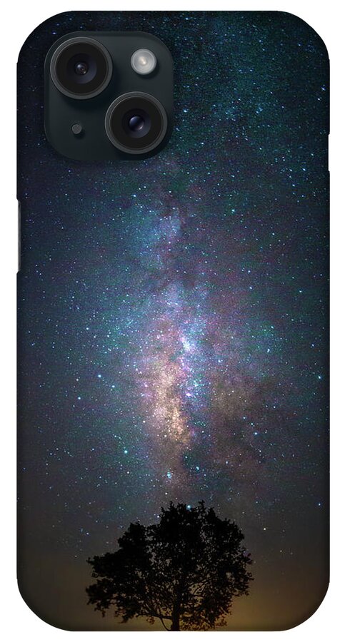 Milky Way iPhone Case featuring the photograph Lone Tree Milky Way by Mark Andrew Thomas
