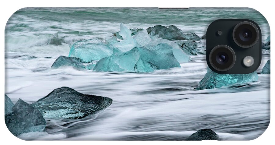 Iceland iPhone Case featuring the photograph Long exposure at the Jokulsarlon ice beach by Mark Hunter