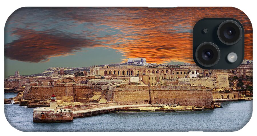Elmo iPhone Case featuring the photograph Looking across harbor from Fort St Elmo to Fort Rikasoli by Steve Estvanik