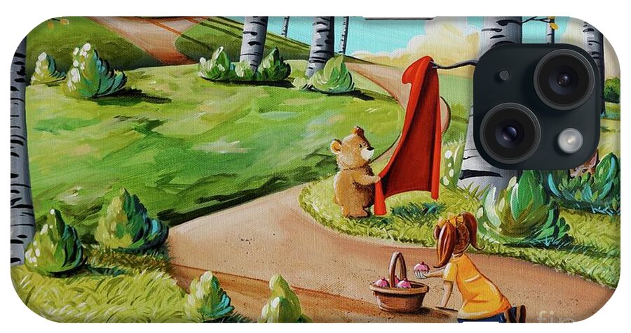 Fairy Tale iPhone Case featuring the painting Looking For Little Red Riding Hood by Cindy Thornton