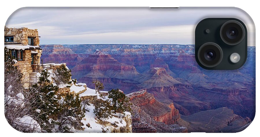 American Southwest iPhone Case featuring the photograph Lookout Studio and the Grand Canyon-Morning by Todd Bannor