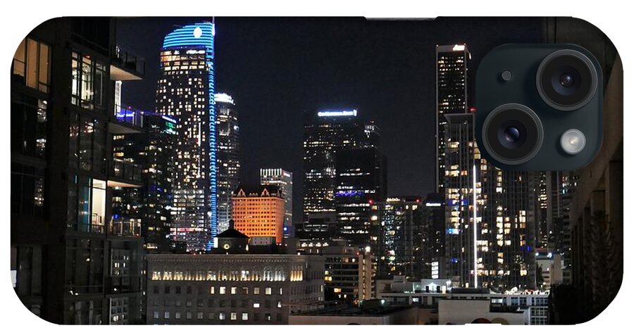 Los Angeles iPhone Case featuring the photograph Los Angeles Series - City Lights Downtown LA by Lee Antle