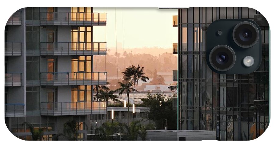 Los Angeles iPhone Case featuring the photograph Los Angeles Series - Palm View Downtown LA by Lee Antle