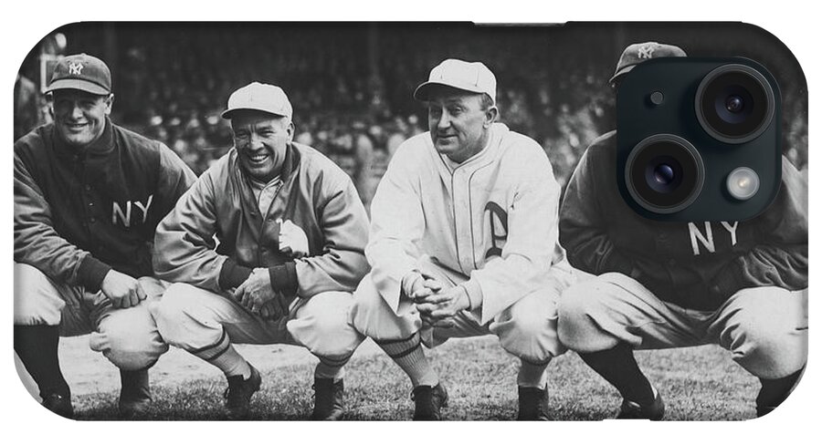 Lou Gehrig iPhone Case featuring the photograph Lou Gehrig, Tris Speaker, Ty Cobb, And Babe Ruth 1928 by Mountain Dreams