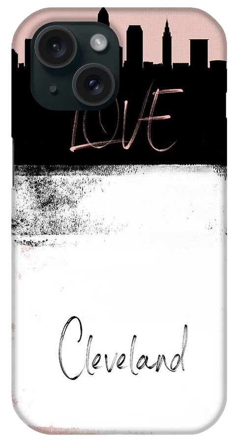 Cleveland iPhone Case featuring the mixed media Love Cleveland by Naxart Studio
