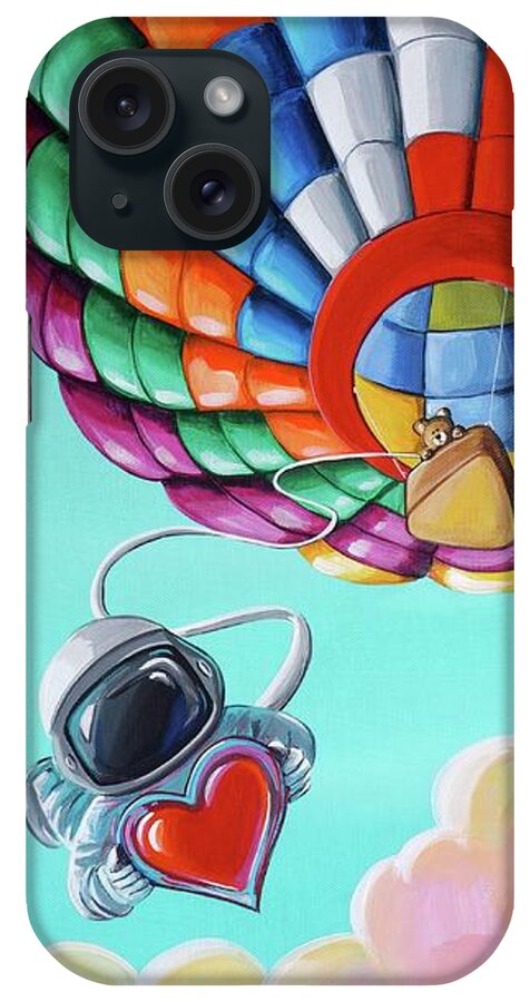 Hot Air Balloon iPhone Case featuring the painting Love From Above by Cindy Thornton