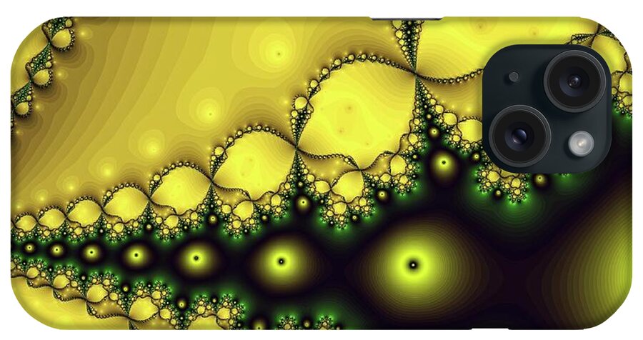 Abstract iPhone Case featuring the digital art Luminous Eyes Abstract Golden by Don Northup