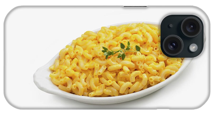 White Background iPhone Case featuring the photograph Macaroni And Cheese by Lew Robertson, Brand X Pictures