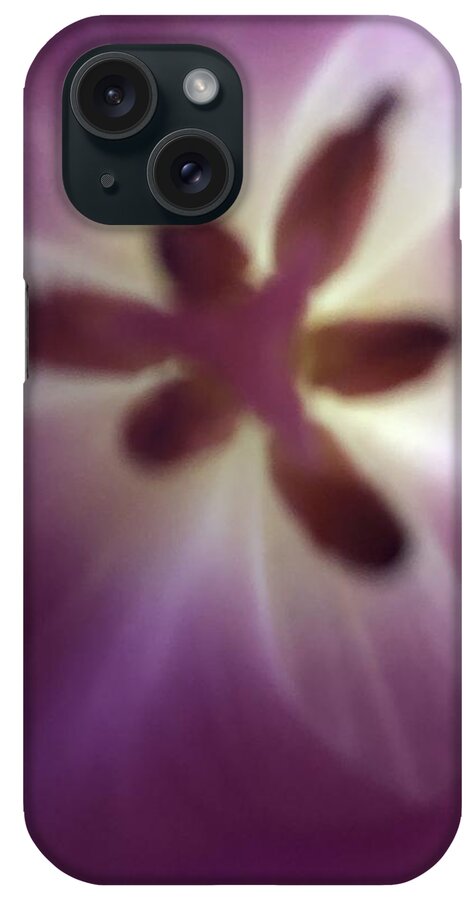 Macro iPhone Case featuring the photograph Macro Purple Tulip by Marian Lonzetta