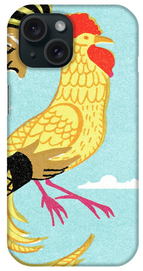 Agriculture iPhone Case featuring the drawing Magic man with rooster by CSA Images