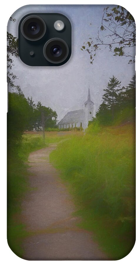 South Freeport Harbor Maine iPhone Case featuring the photograph Maine Island Chapel by Tom Singleton