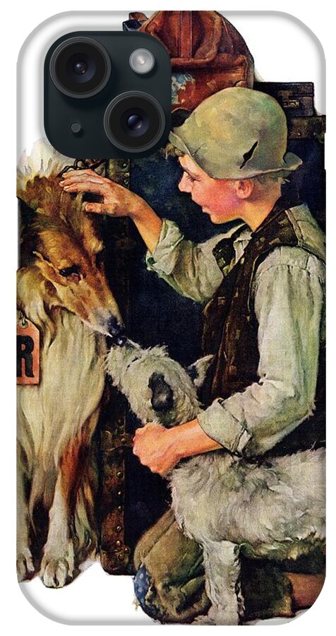 Boy iPhone Case featuring the painting Making Friends by Norman Rockwell