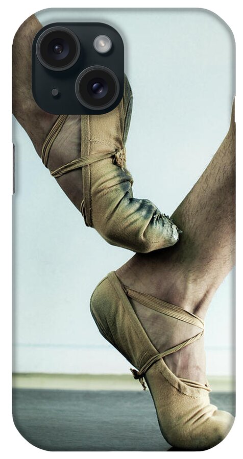Ballet Dancer iPhone Case featuring the photograph Male Ballet Dancer Balancing On Toe by Patrik Giardino
