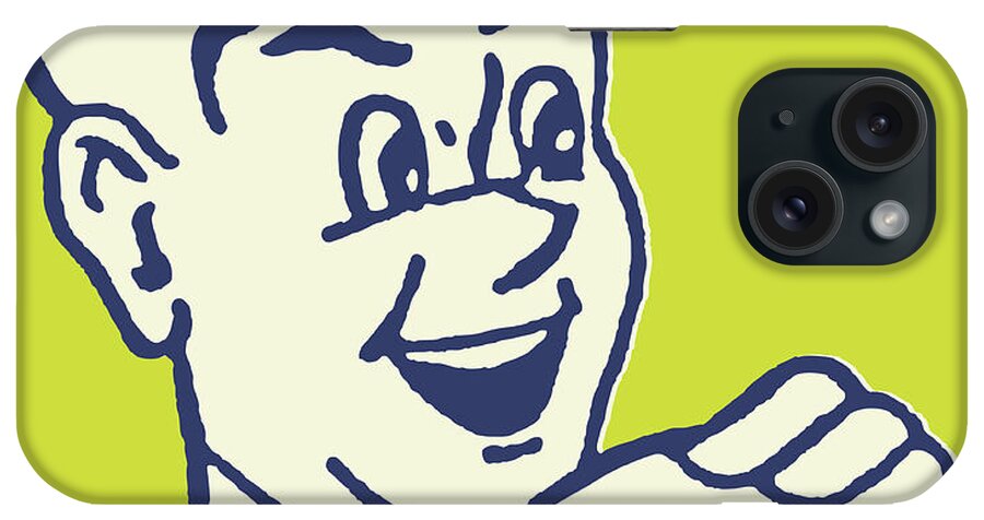Adult iPhone Case featuring the drawing Man About to Eat a Doughnut by CSA Images