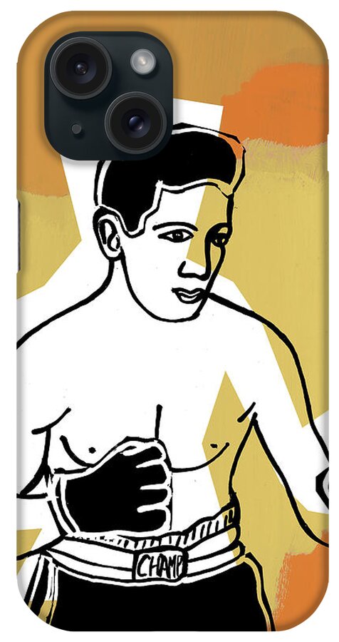 Action iPhone Case featuring the drawing Man Boxing by CSA Images
