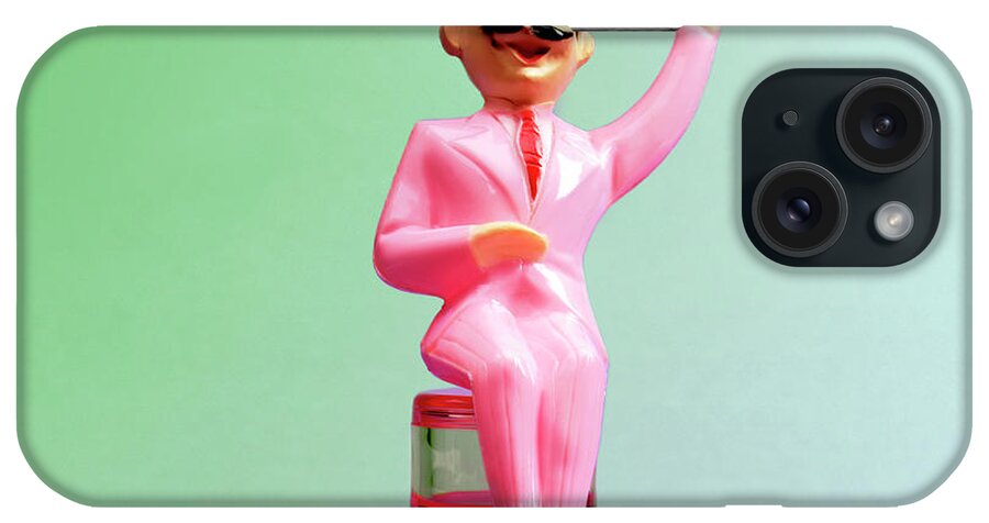 Adult iPhone Case featuring the drawing Man In Pink Suit Waving by CSA Images