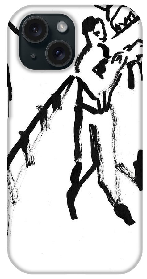Ink iPhone Case featuring the painting Man on a Path by Edgeworth Johnstone