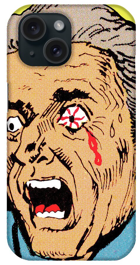 Accident iPhone Case featuring the drawing Man with bleeding eye by CSA Images