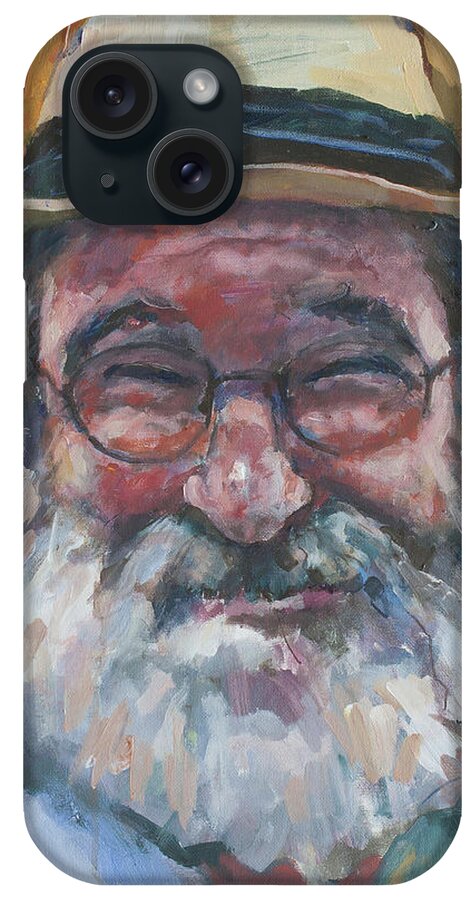 Portrait iPhone Case featuring the painting Man with yellow hat by Maxim Komissarchik