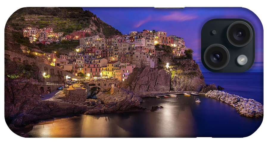 Marco Crupi iPhone Case featuring the photograph Manarola at Night by Marco Crupi