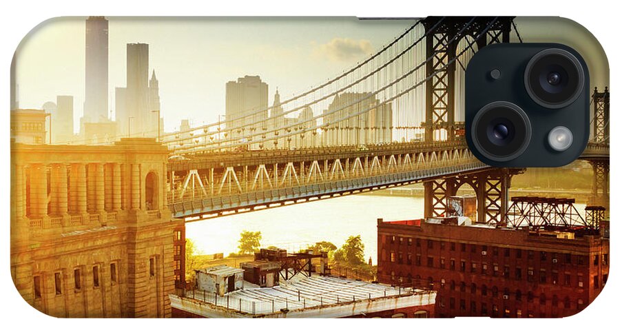 Estock iPhone Case featuring the digital art Manhattan Bridge Over East River by Maurizio Rellini