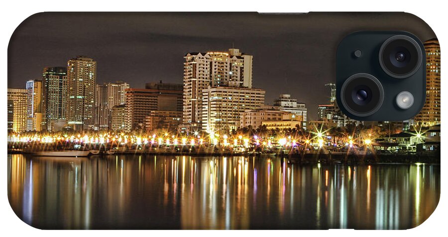 Outdoors iPhone Case featuring the photograph Manila Bay At Night by Igroup