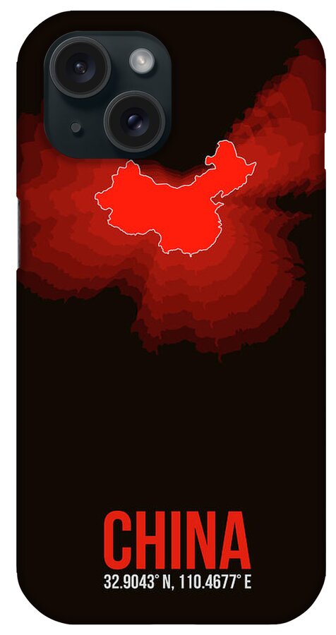 Map Of China iPhone Case featuring the digital art Map of China by Naxart Studio