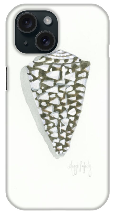 Shell iPhone Case featuring the painting Marble Cone by Maggii Sarfaty