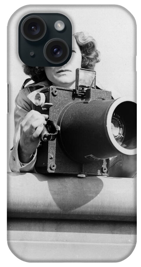 Human Interest iPhone Case featuring the photograph Margaret Bourke-White & Her Camera by Alfred Eisenstaedt