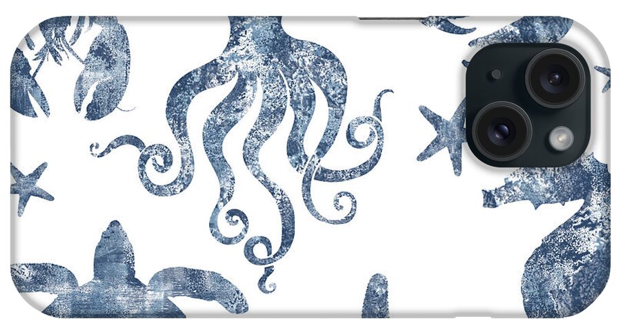 Marine Life Grouping Repeat iPhone Case featuring the digital art Marine Life Grouping Repeat by Tina Lavoie
