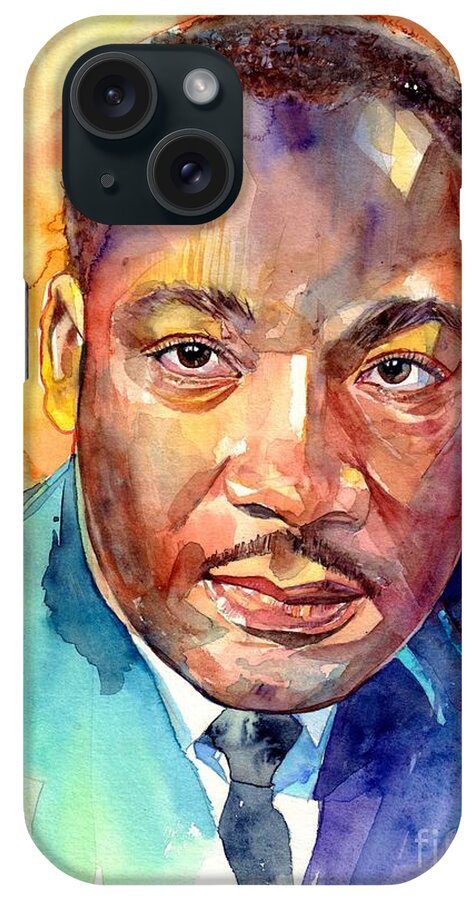 Martin Luther King Jr iPhone Case featuring the painting Martin Luther King Jr Watercolor by Suzann Sines