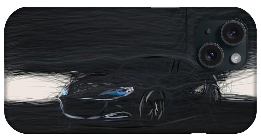 Mazda iPhone Case featuring the digital art Mazda MX 5 RF Kuro Draw by CarsToon Concept