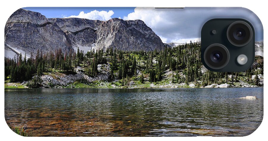Wyoming iPhone Case featuring the photograph Medicine Bow Peak and Mirror Lake by Chance Kafka