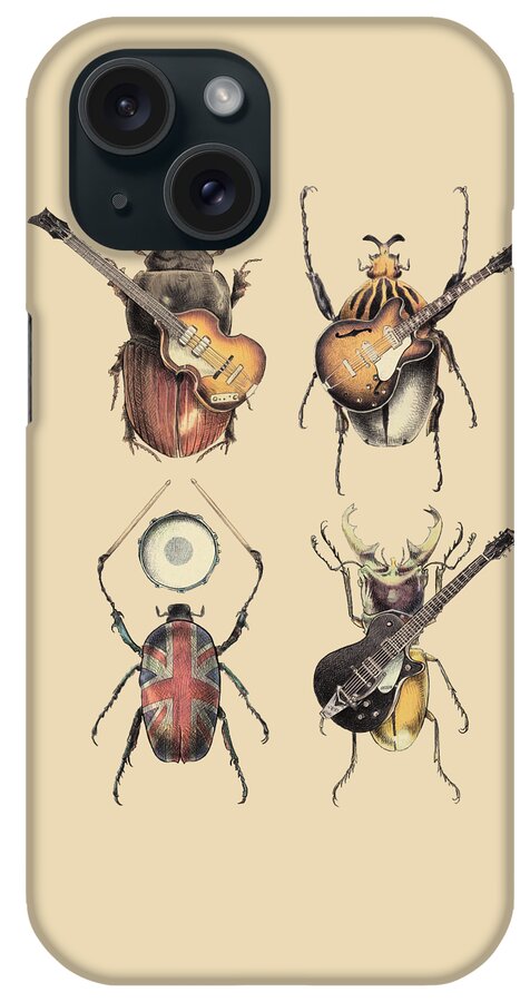 Beetles iPhone Case featuring the digital art Meet the Beetles by Eric Fan