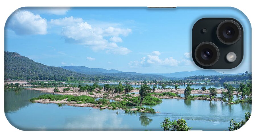 Scenic iPhone Case featuring the photograph Mekong River and Laos in the Distance DTHU0988 by Gerry Gantt