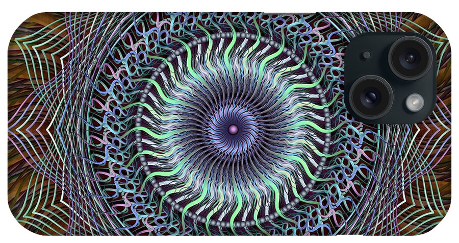 Pinwheel Mandala iPhone Case featuring the digital art Mellow Chromatic by Becky Titus