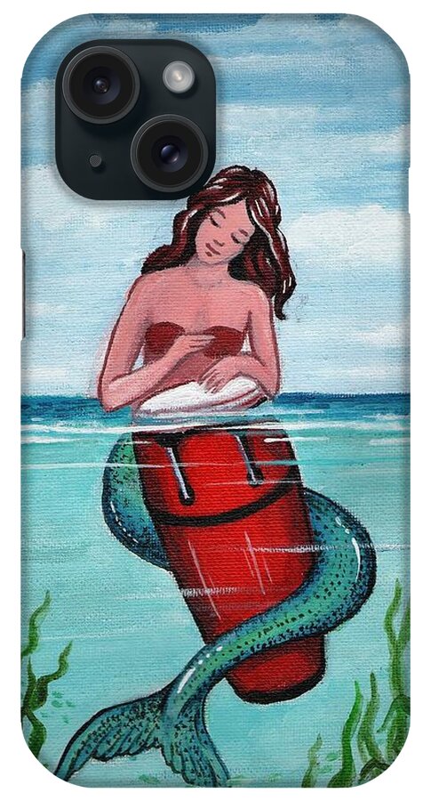 Mermaids iPhone Case featuring the painting The Mermaid Drummer by James RODERICK