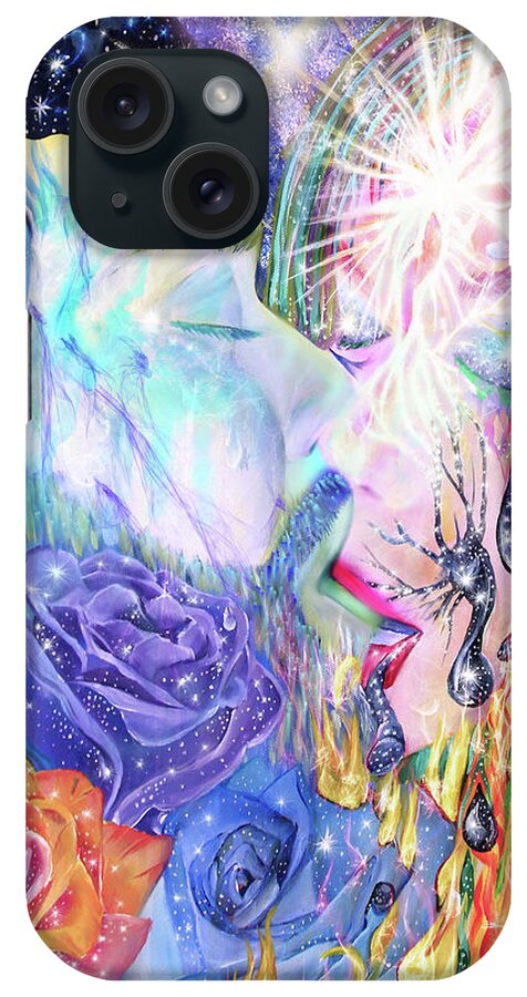 Midlight Love iPhone Case featuring the painting Midlight Love by Stephanie Analah