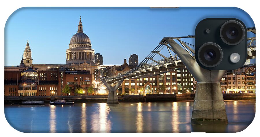 London Millennium Footbridge iPhone Case featuring the photograph Millenium Bridge And St. Pauls, London by John Harper