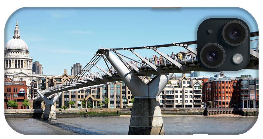 London Millennium Footbridge iPhone Case featuring the photograph Millennium Bridge by Richard Newstead