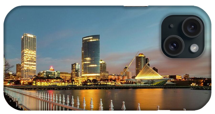 Milwaukee Skyline iPhone Case featuring the photograph Downtown Milwaukee Skyline at Dawn by Kristine Hinrichs