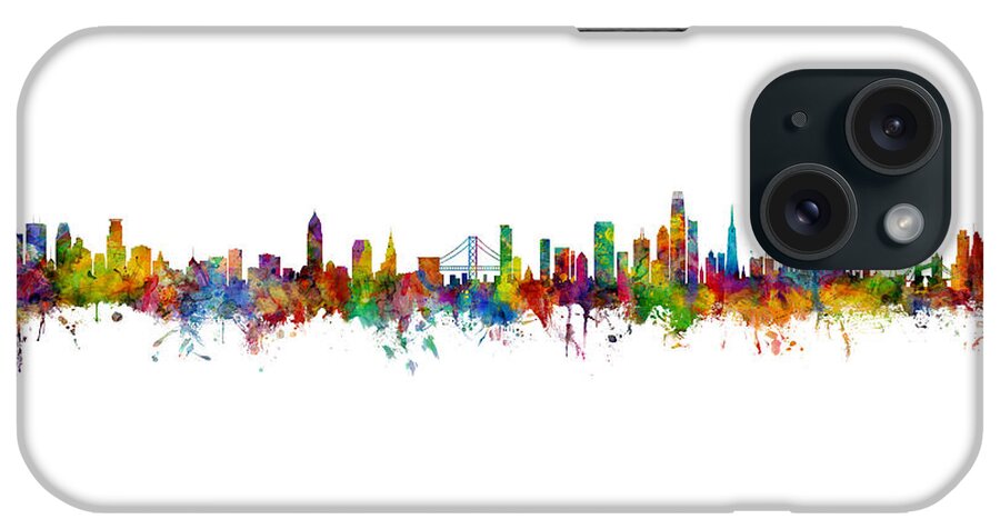 Minneapolis iPhone Case featuring the digital art Minneapolis Cleveland San Francisco London Mashup Skyline by Michael Tompsett