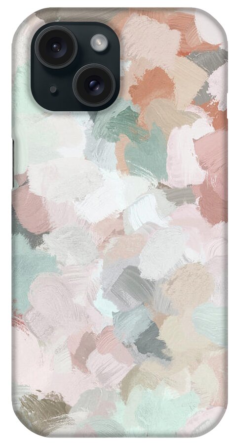 Blush Pink iPhone Case featuring the painting Minty Kisses by Rachel Elise