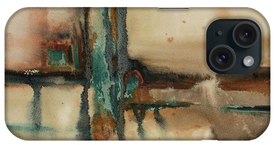 Abstract iPhone Case featuring the painting Mirage by Judith Levins
