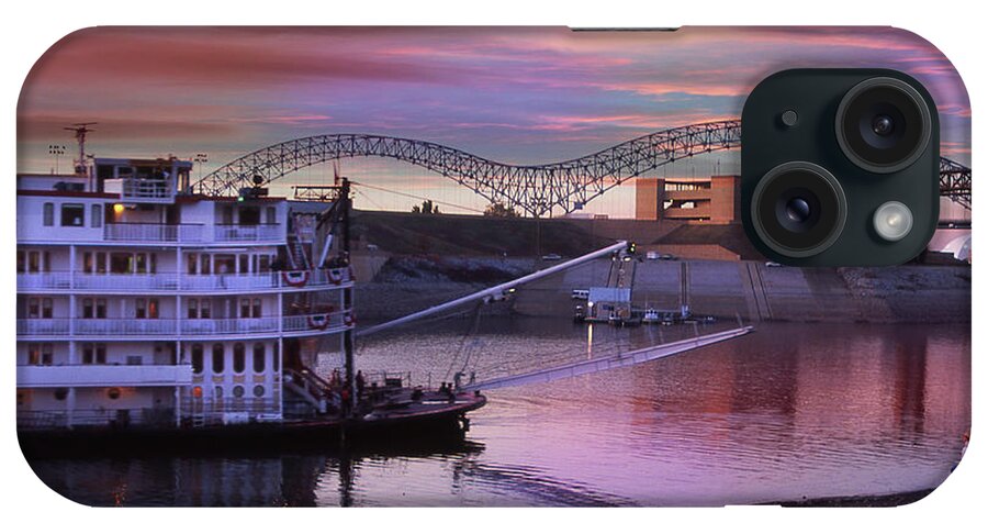 Showboat iPhone Case featuring the photograph Mississippi Queen at Memphis by James C Richardson